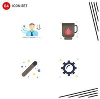 4 Universal Flat Icons Set for Web and Mobile Applications failure design depression sauna graphic Editable Vector Design Elements