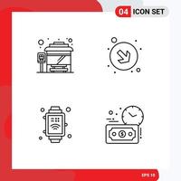 4 Line concept for Websites Mobile and Apps bus budget estimate arrow hand watch money Editable Vector Design Elements