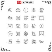 Set of 25 Modern UI Icons Symbols Signs for mountains mobile switch application usb Editable Vector Design Elements