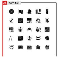 paquete de iconos vectoriales de stock de 25 signos y símbolos de línea para combinación de hardware de datos electrónicos elementos de diseño vectorial editables en papel vector