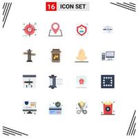 16 User Interface Flat Color Pack of modern Signs and Symbols of navigation time action day calendar Editable Pack of Creative Vector Design Elements