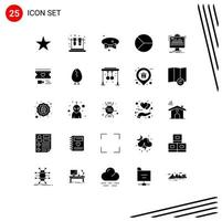 User Interface Pack of 25 Basic Solid Glyphs of admin pie dress graphical chart Editable Vector Design Elements