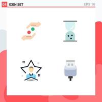 4 Flat Icon concept for Websites Mobile and Apps care bright help finance user Editable Vector Design Elements