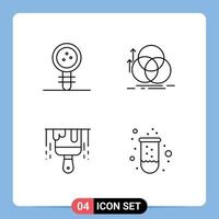 Universal Icon Symbols Group of 4 Modern Filledline Flat Colors of biology geometry laboratory circle construction Editable Vector Design Elements