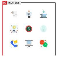 Modern Set of 9 Flat Colors and symbols such as currency bangladesh box stock investment Editable Vector Design Elements