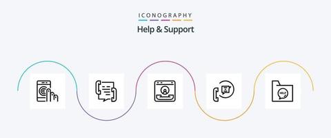 Help And Support Line 5 Icon Pack Including help. communication. help. help. communication vector