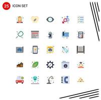 User Interface Pack of 25 Basic Flat Colors of checkmarks male mind gender view Editable Vector Design Elements