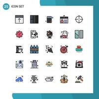 Set of 25 Modern UI Icons Symbols Signs for gym identification finance id card Editable Vector Design Elements