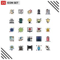 25 Creative Icons Modern Signs and Symbols of drink house note lighthouse nature Editable Vector Design Elements