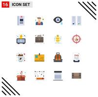 Pictogram Set of 16 Simple Flat Colors of clock sport room mutation school lockers Editable Pack of Creative Vector Design Elements