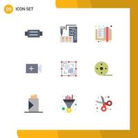 9 Creative Icons Modern Signs and Symbols of intersect divide book ui video Editable Vector Design Elements