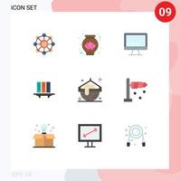Flat Color Pack of 9 Universal Symbols of storage documents streaming database archive Editable Vector Design Elements