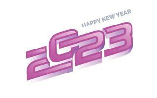 Happy new year 2023 White background Text logo design vector