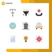 Universal Icon Symbols Group of 9 Modern Flat Colors of remove delete hang up cancel multimedia Editable Vector Design Elements