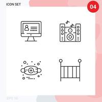 User Interface Pack of 4 Basic Filledline Flat Colors of computer mask music allergies child Editable Vector Design Elements