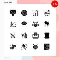 paquete de iconos de vector de stock de 16 signos y símbolos de línea para elementos de diseño de vector editables de equipo médico de cama de moneda creativa gráfica