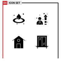 Universal Icon Symbols Group of 4 Modern Solid Glyphs of oil interior efficiency home Layer 1 Editable Vector Design Elements
