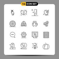 16 Creative Icons Modern Signs and Symbols of food puzzle love solution human Editable Vector Design Elements