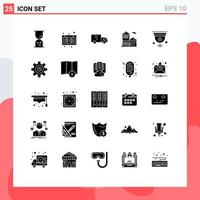 25 Creative Icons Modern Signs and Symbols of internet office delivery building bank Editable Vector Design Elements