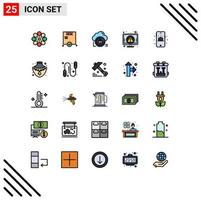 25 User Interface Filled line Flat Color Pack of modern Signs and Symbols of birthday screen data pc computer Editable Vector Design Elements