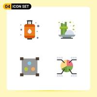 4 Flat Icon concept for Websites Mobile and Apps cylinder online cinnamon seasoning graphical Editable Vector Design Elements