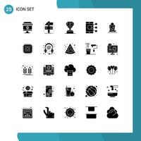 Pack of 25 creative Solid Glyphs of phone device developer connect award Editable Vector Design Elements