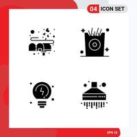 Solid Glyph Pack of 4 Universal Symbols of box solutions mail kid extractor Editable Vector Design Elements