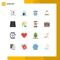 16 User Interface Flat Color Pack of modern Signs and Symbols of road proposal summer heart balance Editable Pack of Creative Vector Design Elements