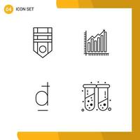 Universal Icon Symbols Group of 4 Modern Filledline Flat Colors of badge statistics stripe business dong Editable Vector Design Elements