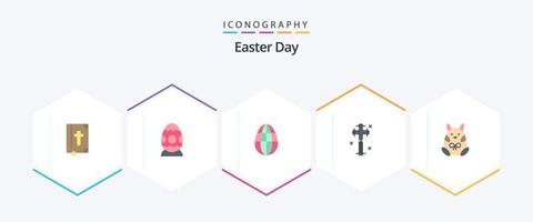 Easter 25 Flat icon pack including easter. easter. egg. cross. celebration vector