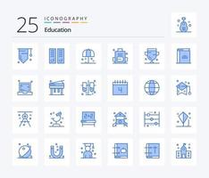 Education 25 Blue Color icon pack including outdoors. backpacking. sport room. backpack. safety vector