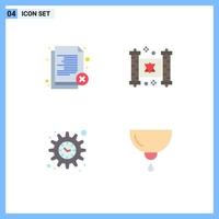 Universal Icon Symbols Group of 4 Modern Flat Icons of delete management recruitment jewish time Editable Vector Design Elements