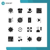 16 Creative Icons Modern Signs and Symbols of development coding maple browser time Editable Vector Design Elements