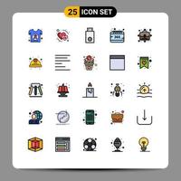 Universal Icon Symbols Group of 25 Modern Filled line Flat Colors of year calendar february all products Editable Vector Design Elements