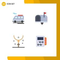 4 iconos creativos signos y símbolos modernos de autobús comunicación de pascua correo electrónico vacaciones elementos de diseño vectorial editables vector