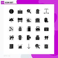 Set of 25 Modern UI Icons Symbols Signs for prescription hospital cashing document user Editable Vector Design Elements