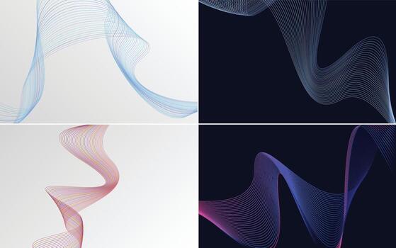 Collection of geometric minimal lines pattern set vector