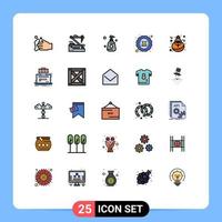 25 iconos creativos signos y símbolos modernos de configuración error robótica defecto rociador elementos de diseño vectorial editables vector