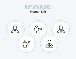 paquete de iconos de línea humana 5 diseño de iconos. cuerpo. usuario. acceso. hombre. contraseña vector