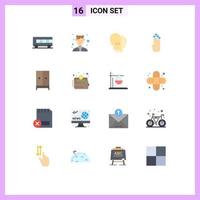 16 Thematic Vector Flat Colors and Editable Symbols of appliances arrow hat gesture finger Editable Pack of Creative Vector Design Elements