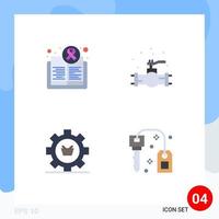 Editable Vector Line Pack of 4 Simple Flat Icons of awareness cart day plumber e Editable Vector Design Elements