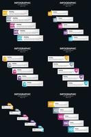 Vector 6 Infographics Pack Presentation slide template 5 Steps cycle diagrams and timelines