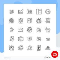 Pictogram Set of 25 Simple Lines of pointer cursor assets wireframe protection Editable Vector Design Elements