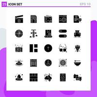 Modern Set of 25 Solid Glyphs and symbols such as programming develop app coding api Editable Vector Design Elements