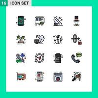 Set of 16 Modern UI Icons Symbols Signs for hat movember satellite hipster space Editable Creative Vector Design Elements