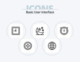 paquete de iconos de línea básica 5 diseño de iconos. . hora. vector