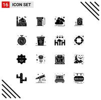Pack of 16 creative Solid Glyphs of discount couple drop family home Editable Vector Design Elements
