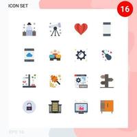 Modern Set of 16 Flat Colors and symbols such as smart phone phone study contact like Editable Pack of Creative Vector Design Elements