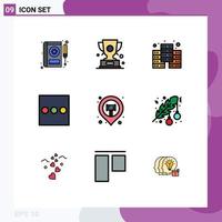 9 Creative Icons Modern Signs and Symbols of sticky location prize menu database Editable Vector Design Elements