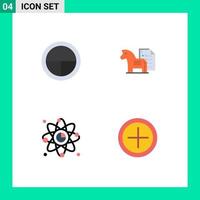 Pack of 4 creative Flat Icons of army tactic soldier business connection Editable Vector Design Elements